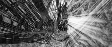 Soyut dijital teknoloji arkaplanının 3B görüntülenmesi 