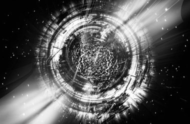 Soyut dijital teknoloji arkaplanının 3B görüntülenmesi 