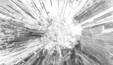 Soyut dijital teknoloji arkaplanının 3B görüntülenmesi 