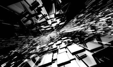 Soyut dijital teknoloji arkaplanının 3B görüntülenmesi 