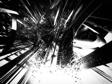 Soyut dijital teknoloji arkaplanının 3B görüntülenmesi 