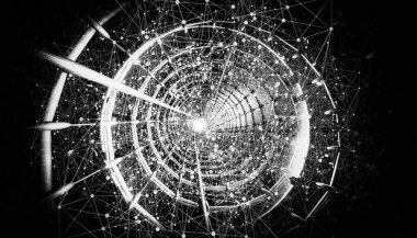 Soyut dijital teknoloji arkaplanının 3B görüntülenmesi 