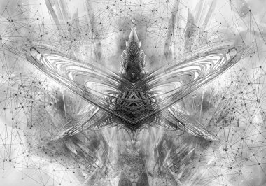 Soyut dijital teknoloji arkaplanının 3B görüntülenmesi 