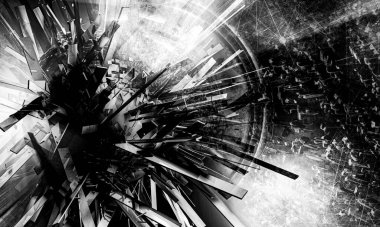 Soyut dijital teknoloji arkaplanının 3B görüntülenmesi 