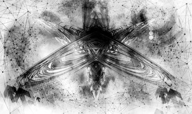 Soyut dijital teknoloji arkaplanının 3B görüntülenmesi 