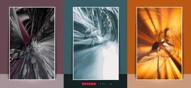 3D resimli poster arkaplanı soyut teknoloji dijital hi-tech konsepti 