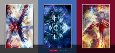 3D resimli poster arkaplanı soyut teknoloji dijital hi-tech konsepti 