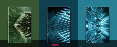 3D resimli poster arkaplanı soyut teknoloji dijital hi-tech konsepti 