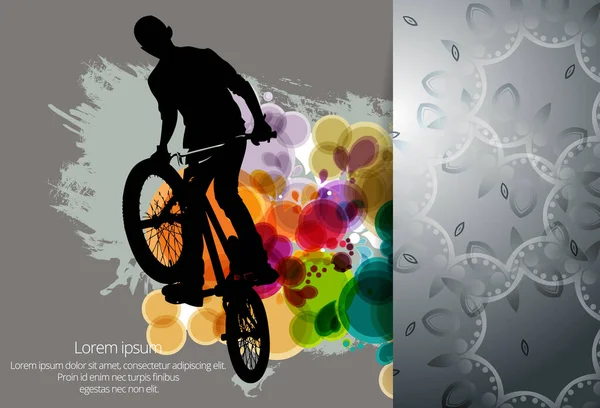 Bmx Jinete Fondo Abstracto Vector Deportivo — Vector de stock