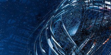 Büyük veriler ve siber güvenlik 3 boyutlu illüstrasyon. Genel veritabanı