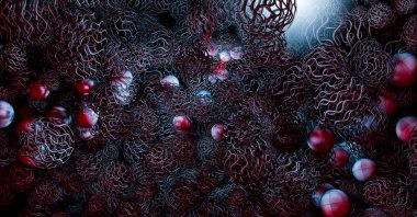 Büyük veriler ve siber güvenlik 3 boyutlu illüstrasyon. Genel veritabanı