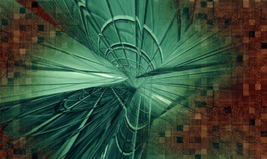 Soyut teknolojinin 3 boyutlu illüstrasyonu Sancak arkaplanı için hazır dijital hi-tech konsepti