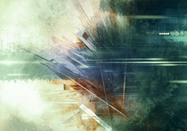 Soyut teknolojinin 3 boyutlu illüstrasyonu Sancak arkaplanı için hazır dijital hi-tech konsepti 