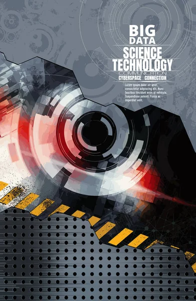 Innovación Tecnología Fondo Tech Concepto Comunicación Ilustración Vectorial — Vector de stock