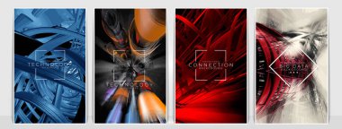 Soyut teknoloji konsepti sunum için hazır, vektör 3d illüstrasyon 