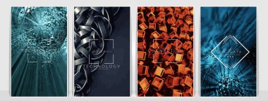 Soyut teknoloji konsepti sunum için hazır, vektör 3d illüstrasyon 