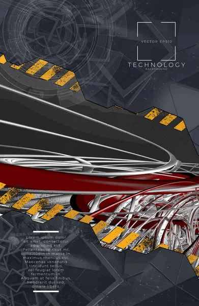 アブストラクト技術の概念の背景プレゼンテーションの準備ができて ベクトル3Dイラスト — ストックベクタ