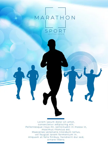 Running Man Sport Background Ready Poster Banner Vector — Stock Vector