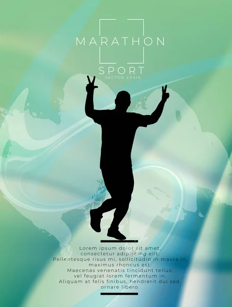 Running Man Sport Background Ready Poster Banner Vector — Stock Vector