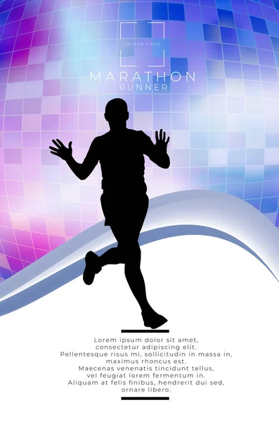 Running Man Sport Background Ready Poster Banner Vector — Stock Vector