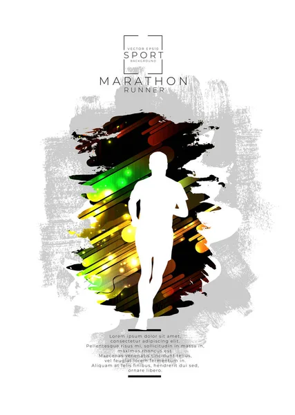 Running Man Sport Background Ready Poster Banner Vector — Stock Vector