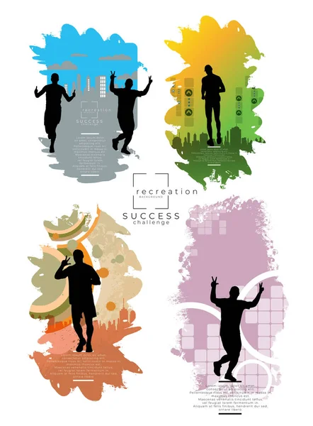 Maratonský Běh Minimální Design Plakátu Vektorová Ilustrace Grafický Koncept Spuštěn — Stockový vektor