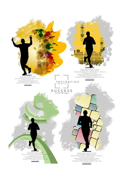 马拉松赛跑比赛 最小的招贴画设计 矢量图解 图形概念运行 — 图库矢量图片