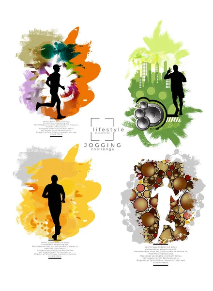 Corsa Maratona Design Minimale Del Poster Illustrazione Vettoriale Concetto Grafico — Vettoriale Stock