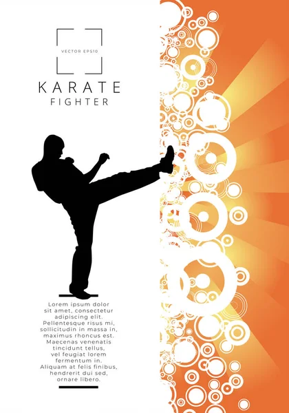 Joven Guerrero Karate Masculino Estilo Vida Saludable Artes Marciales Vector — Archivo Imágenes Vectoriales