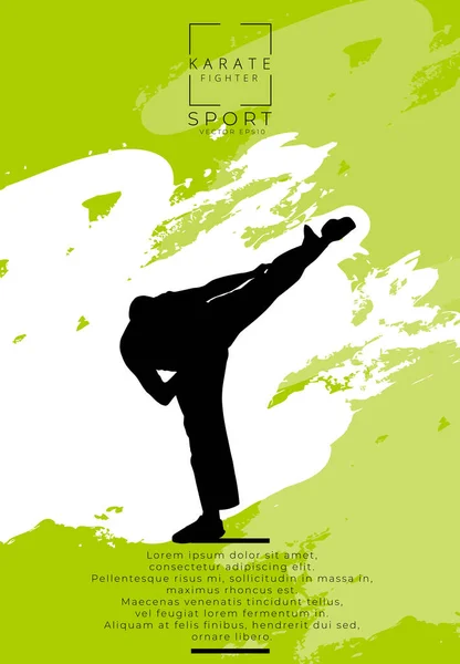 Genç Erkek Karate Savaşçısı Sağlıklı Bir Yaşam Tarzı Dövüş Sanatları — Stok Vektör