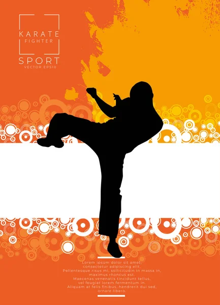 Joven Guerrero Karate Masculino Estilo Vida Saludable Artes Marciales Vector — Archivo Imágenes Vectoriales