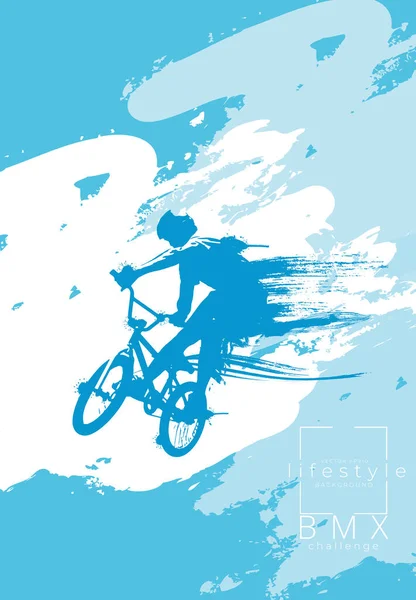 Hombre Activo Bmx Rider Fondo Abstracto Deporte Vector — Archivo Imágenes Vectoriales