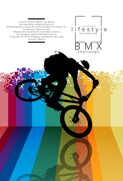 Hombre Activo Bmx Rider Fondo Abstracto Deporte Vector — Vector de stock