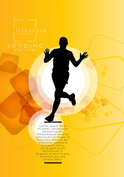 Running Man Sport Background Ready Poster Banner Vector — Stock Vector