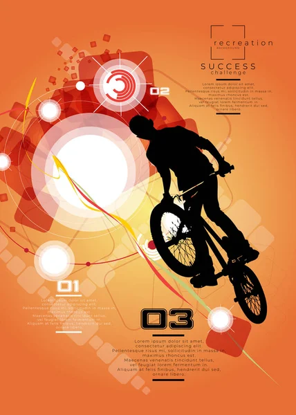Active Man Bmx Rider Abstract Sport Background Vector — Stock Vector