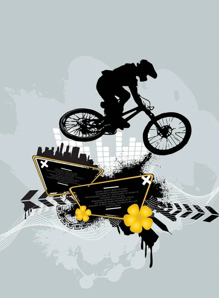 Hombre Activo Bmx Rider Fondo Abstracto Deporte Vector — Vector de stock