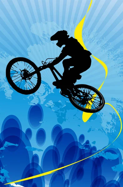 Hombre Activo Bmx Rider Fondo Abstracto Deporte Vector — Archivo Imágenes Vectoriales