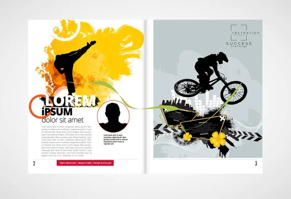 Printing Magazine Sport Subject Background Easy Editable Vector — Stock Vector