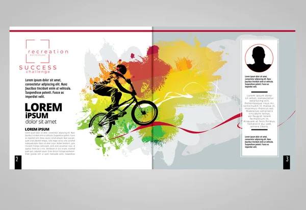 Printing Magazine Sport Subject Background Easy Editable Vector — Stock Vector