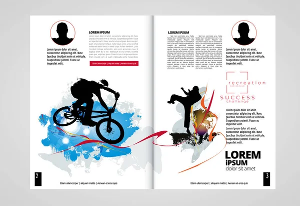 Rivista Stampa Con Soggetto Sportivo Background Facile Editare Vettoriale — Vettoriale Stock