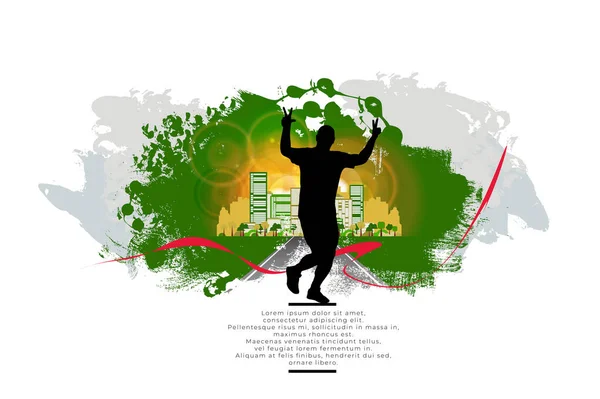 Active Man Running Man Abstract Sport Landscape Background Vector — Stock Vector