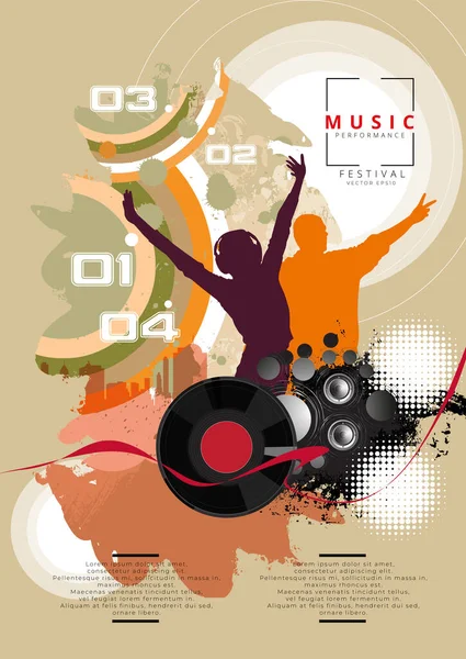 Gece Hayatı Müzik Festivali Konsepti Vektör Illüstrasyonu Afiş Veya Poster — Stok Vektör
