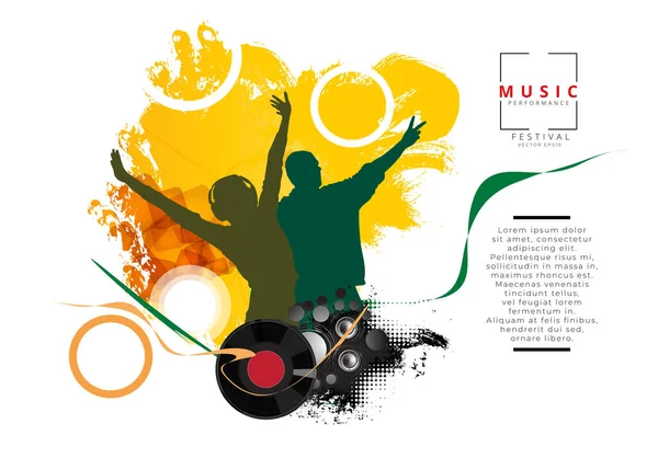 Concetto Vita Notturna Festival Musicali Illustrazione Vettoriale Pronta Banner Poster — Vettoriale Stock