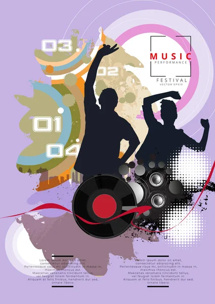 Nightlife Music Festival Concept Vector Illustration Ready Banner Poster — Stock Vector