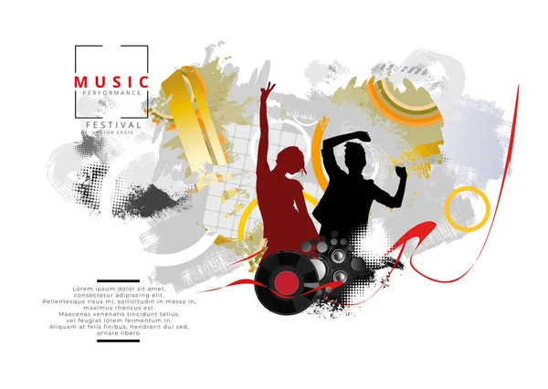 Gece Hayatı Müzik Festivali Konsepti Vektör Illüstrasyonu Afiş Veya Poster — Stok Vektör