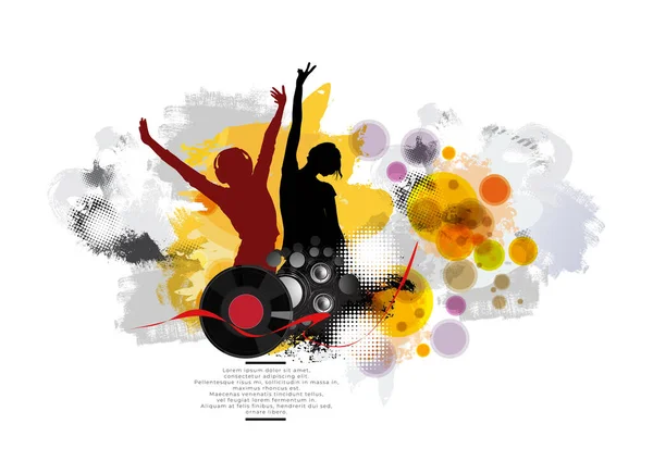 Nachtleben Und Musikfestival Konzept Vektorillustration Bereit Für Banner Oder Poster — Stockvektor