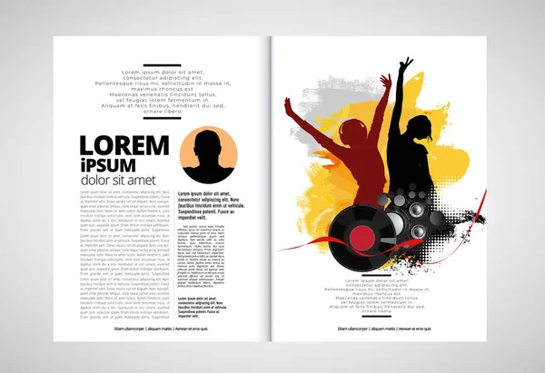 Revista Impresión Con Tema Musical Segundo Plano Vector Fácil Editar — Vector de stock