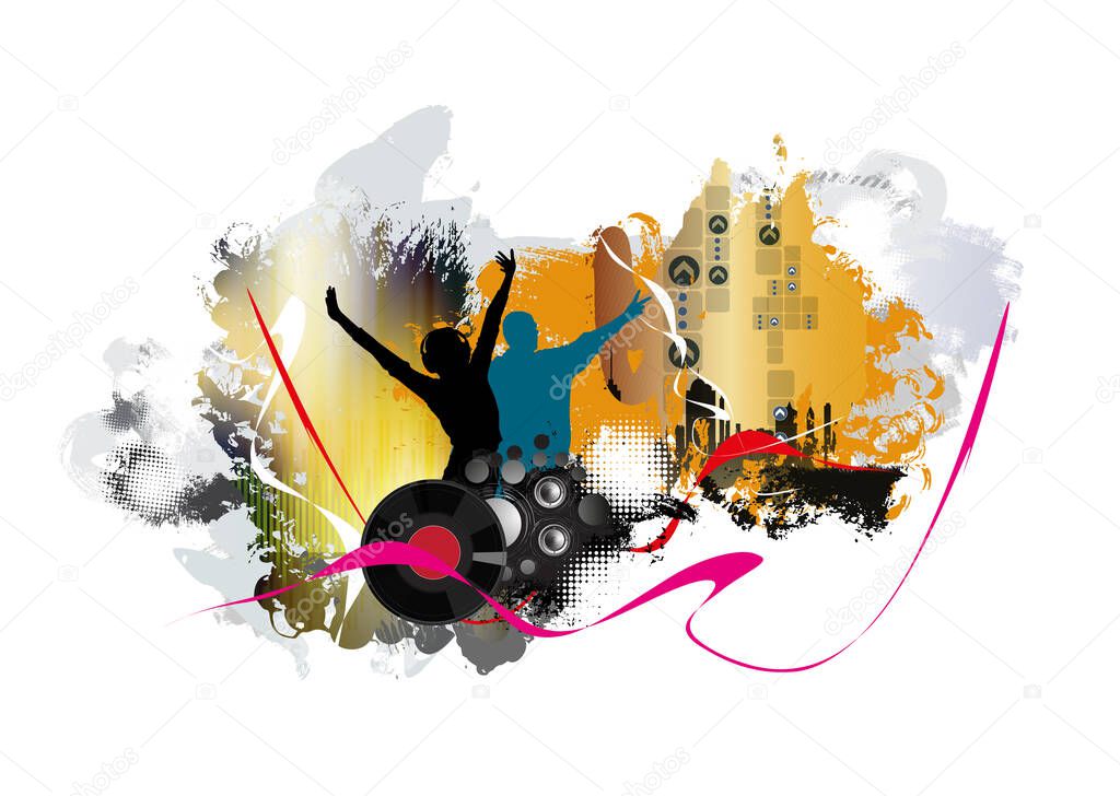 Nightlife and music festival concept. Vector illustration ready for banner or poster