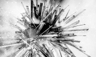 Yenilikçilik teknolojisinin 3 boyutlu tanıtımı, yüksek teknoloji iletişim konsepti