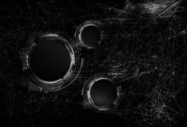 Yenilikçilik teknolojisinin 3 boyutlu tanıtımı, yüksek teknoloji iletişim konsepti